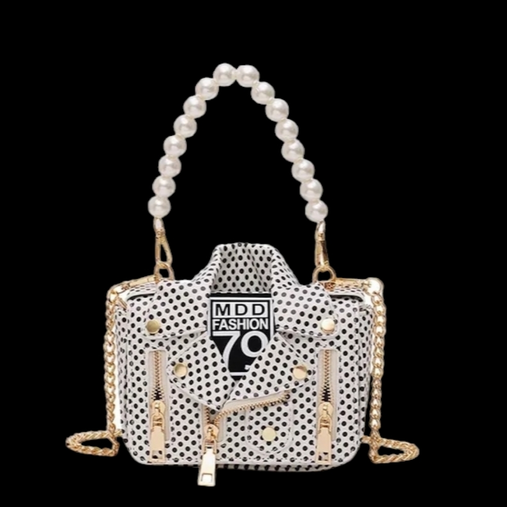 NEW Trend-Setting Black and White Mini Jacket Purse